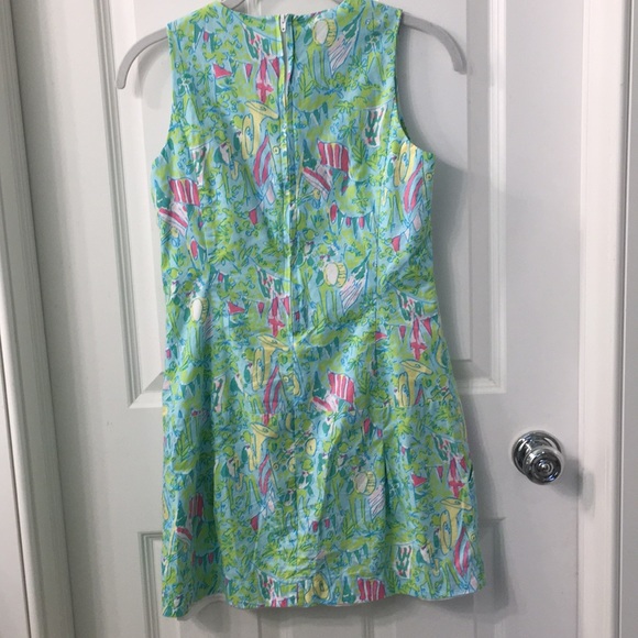 A Lilly Pulitzer green, blue, and pink dress. - Picture 2 of 3